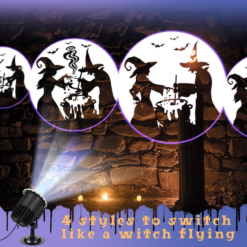 Lingvee Halloween Projector Light with 1 Film Slides Holiday LED Projector Lights Outdoor Reflectors Waterproof Landscape Decorative Rotation Lighting Movement Projection Lamp(Witches Poison) - Image 3
